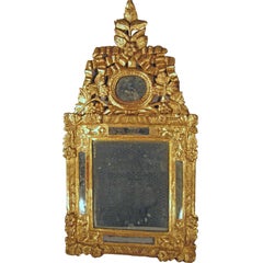 Petite Louis XVI Gilt-wood Mirror with Crest, France circa 1780