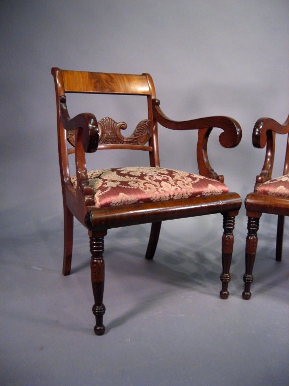 19th Century Austrian Armchairs in Mahogany, circa 1830 For Sale