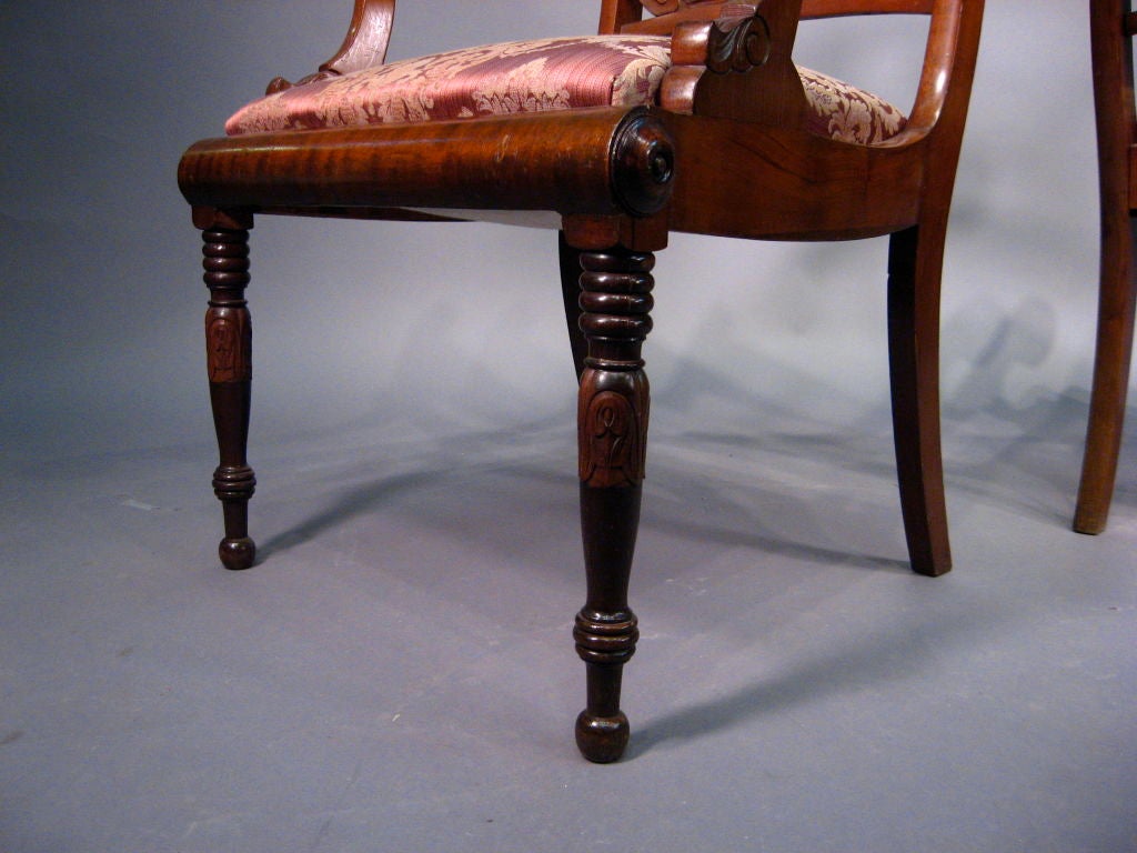 Austrian Armchairs in Mahogany, circa 1830 For Sale 1