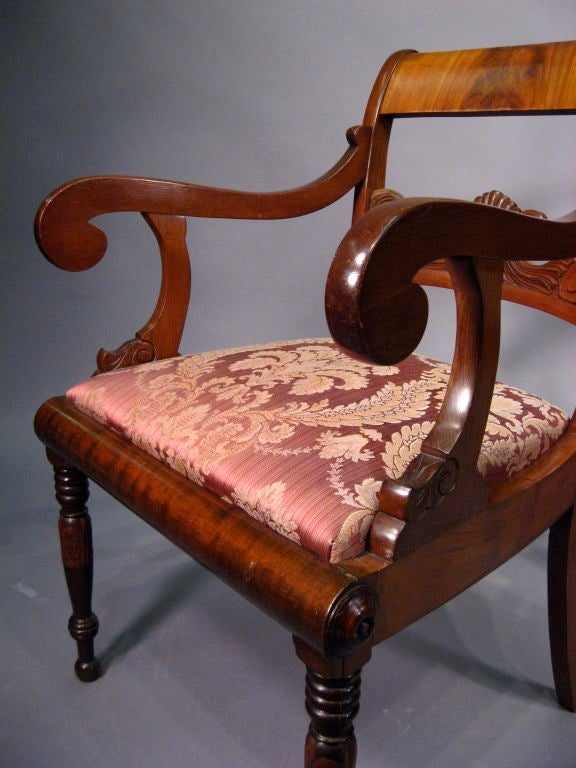 Austrian Armchairs in Mahogany, circa 1830 For Sale 2
