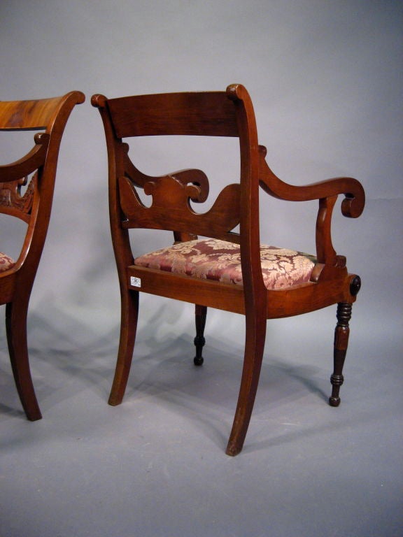 Austrian Armchairs in Mahogany, circa 1830 For Sale 3