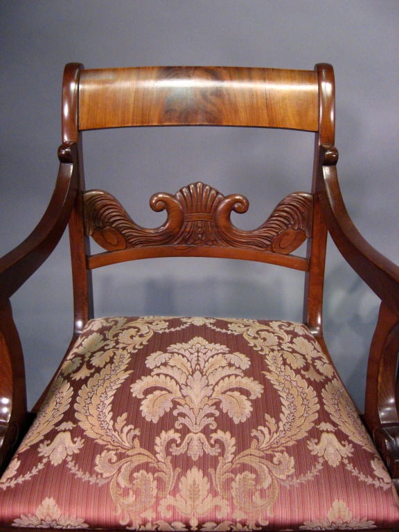 Austrian Armchairs in Mahogany, circa 1830 For Sale 4