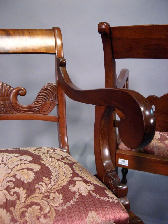 Austrian Armchairs in Mahogany, circa 1830 For Sale 6