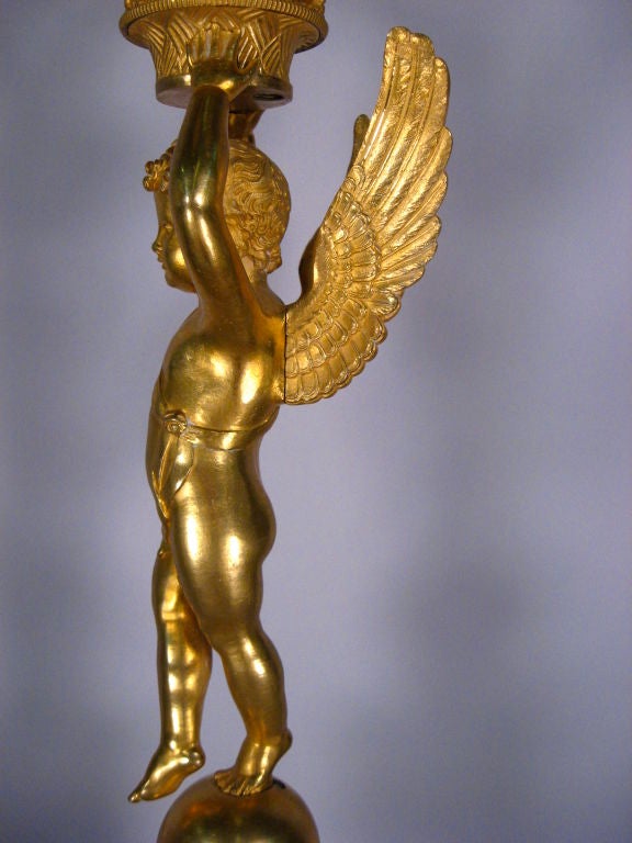 Empire period Figural Candelabra in Gilt-Bronze, France, c. 1815