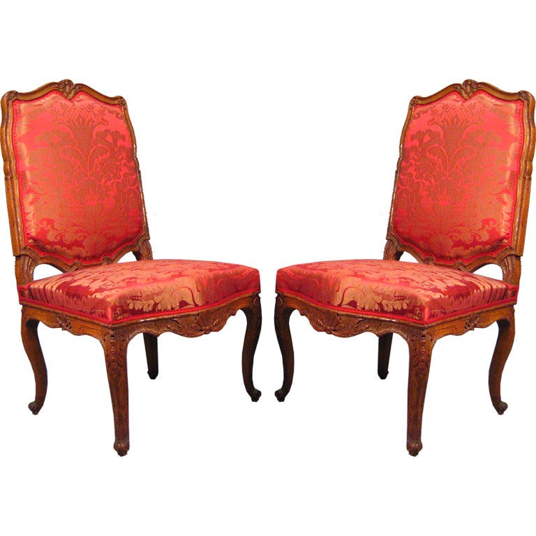 Pair Regence period Side Chairs in Beech, France c. 1720