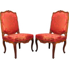 Pair Regence period Side Chairs in Beech, France c. 1720