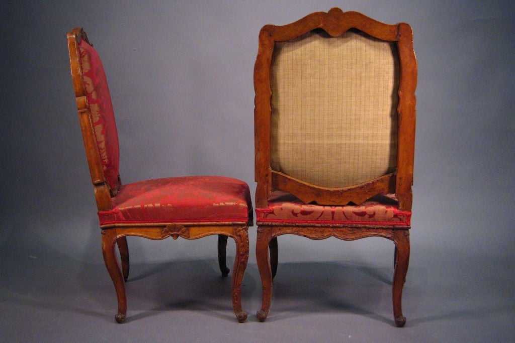 French Pair Regence period Side Chairs in Beech, France c. 1720