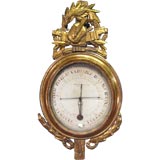 Antique Louis XVI period Gilt-wood Crested Barometer, France c. 1790