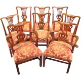 Antique Set of 8 George III Dining Chairs in Mahogany, c. 1780