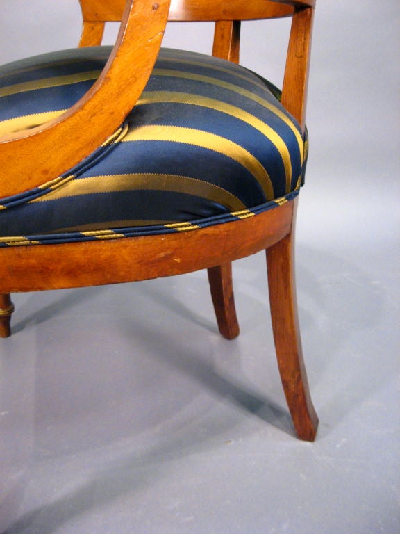 Empire Fauteuil de Bureau in Walnut with Gilt Accents, c. 1830 2