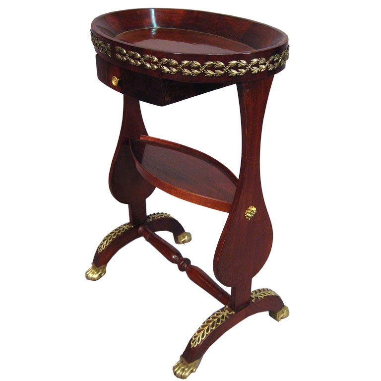 Ormolu-Mounted vide-poche Table in Mahogany, France, c. 1820