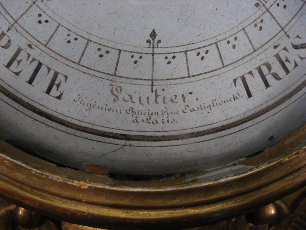 Signed Neoclassical Gilt-wood Barometer, Paris, c. 1810 at 1stDibs