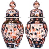 Pair Imari Porcelain Covered Vases, Japan, c. 1860