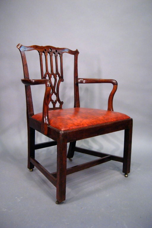 Chippendale George III Period Armchair in Mahogany, England, circa 1760