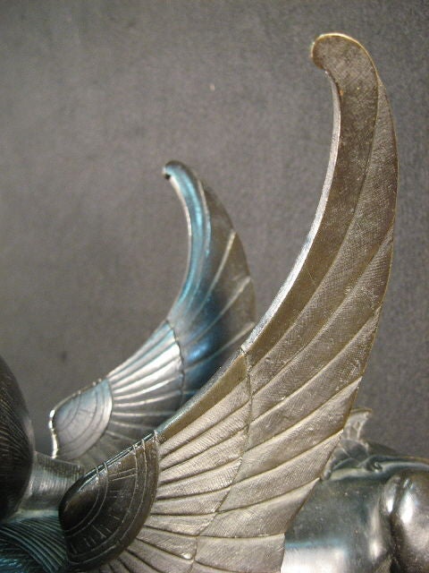 French Egyptian Revival Winged Sphinx in Bronze, c. 1840