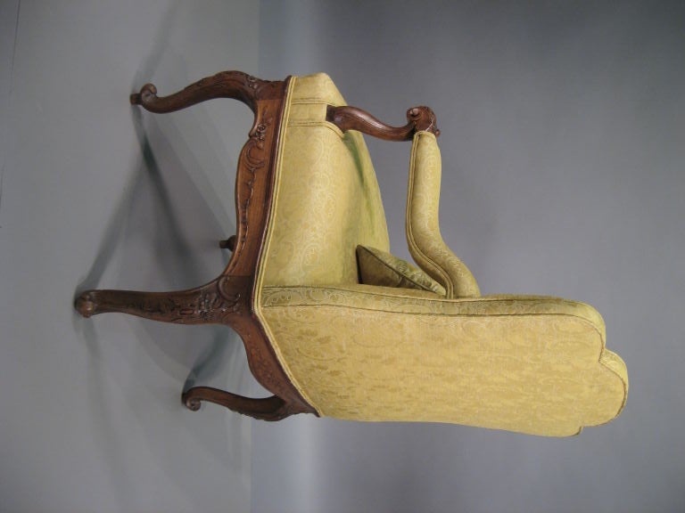 Unusual Louis XV style Walnut Fauteuil, France c. 1850