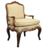 Antique Italian Rococo Fauteuil in Walnut, c. 1760