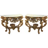 Pair of 18th Century Giltwood Consoles, Italy
