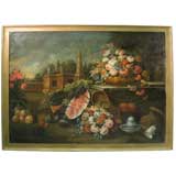 Large 19th Century Oil on Canvas Still life in Frame