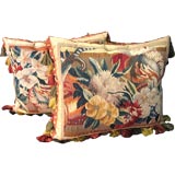 Pair of Pillows with 19th century Aubusson Tapestry