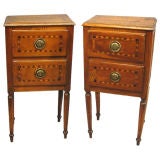 Pair of Neoclassical Fruitwood Commodini with Parquetry ca. 1800