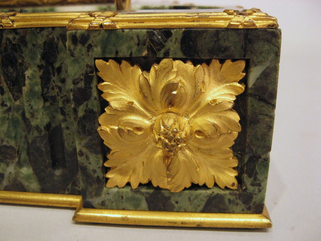 Empire Gilt-Bronze & Variegated Green Marble Desk Set, c.1820 For Sale 2