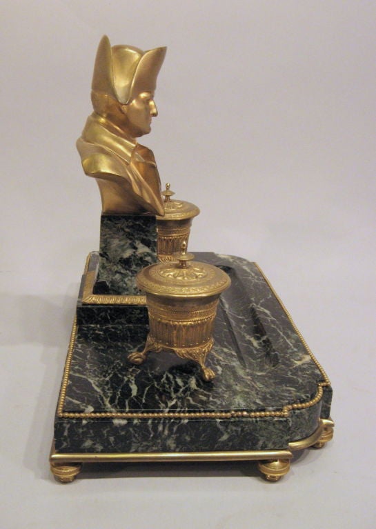 Napoleon III 19th Century Bronze Dore Napolean Ink Well, France. For Sale