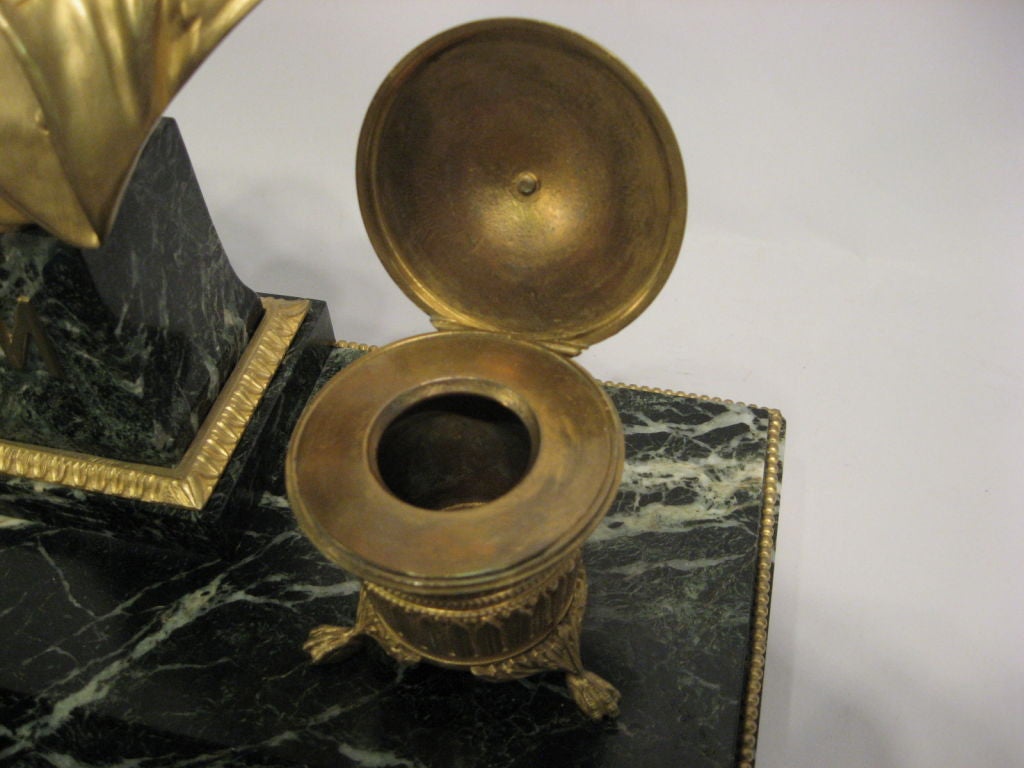 19th Century Bronze Dore Napolean Ink Well, France. For Sale 2