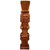 Vintage Iconic Wood Column Carving