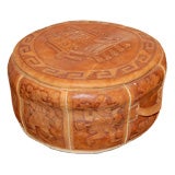Vintage Mexican Leather Ottoman