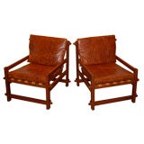Rustic Modern Safari Arm Chairs