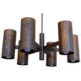 6 Canister Bronze Hanging Lamp by Robert Long