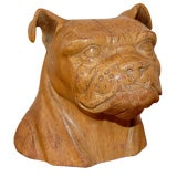 Wooden Bulldog Head