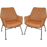 Pair of Bruno Mathsson Leather Arm Chairs