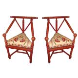 Pair Of Unusual Folk-Art Chairs