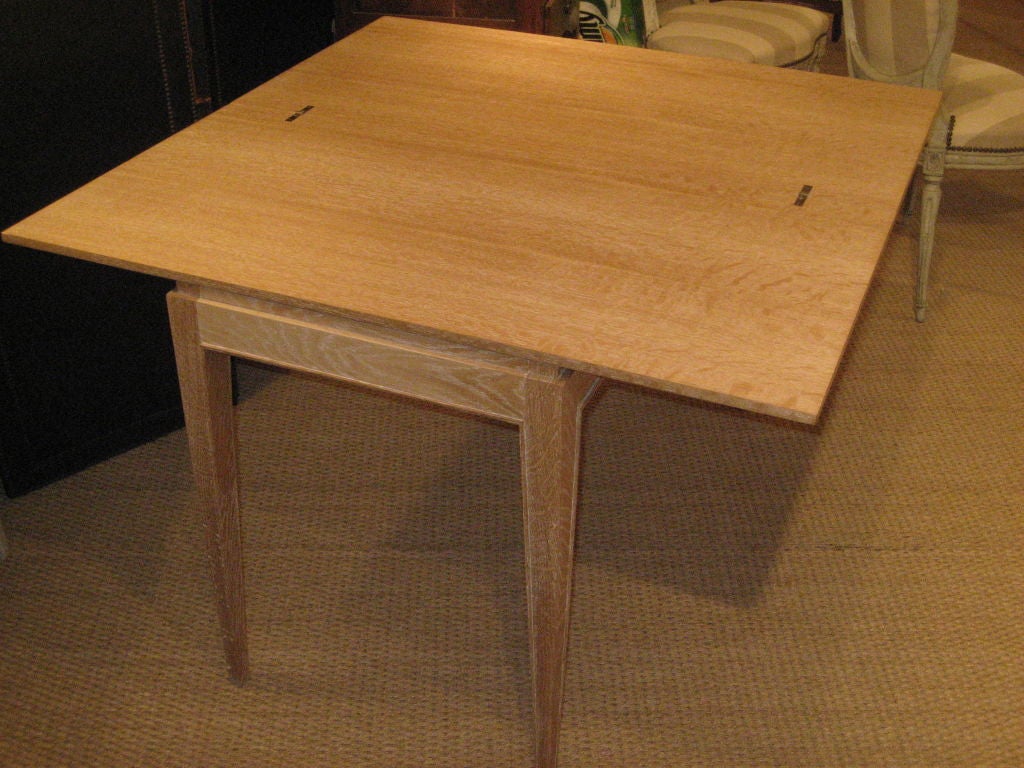 French Limed Oak Flip-Top Writing Table/Console