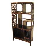 Antique Chinese Bamboo Etegere/Bookcase