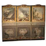 Antique 18th Century French 3-panel Folding Screen, After Claude Vernet