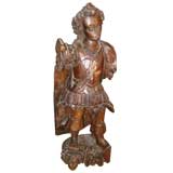18th Century Carved Wood Statue Fragment