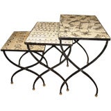 French 30's Nesting Tables In Iron