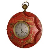 Antique Empire Period Chinoiserie Decorated Wall Clock