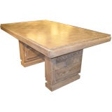 Vintage Dining Table In Cerused Oak By Charles Dudouyt