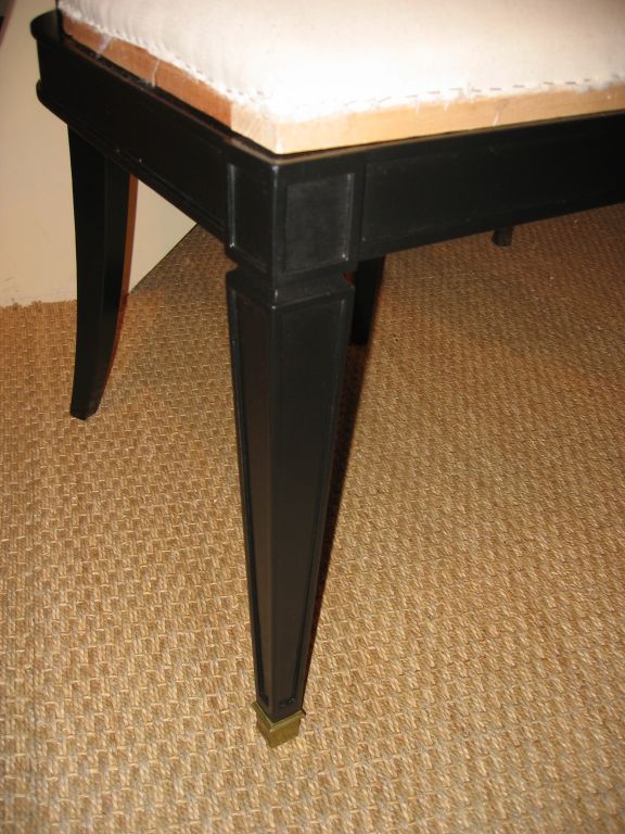 Set Of 6 Black Lacquer Dining Chairs