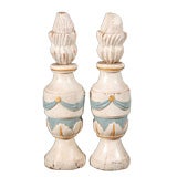 Pair Of Large Wooden Finials
