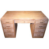 Vintage Cerused Oak Kneehole Desk