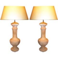 Pair Of Terra Cotta Balluster Lamps 5