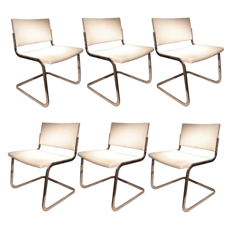 Set of 6 Chrome Chairs by Stendig