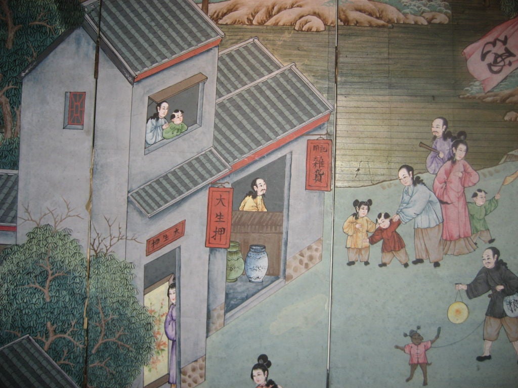 Large 8 Panel Chinese Screen