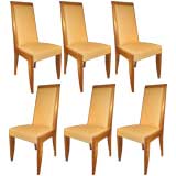 Set of Six French Dining Chairs, 1940s