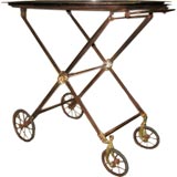 Antique Metal Cart With Removable Extra Tray